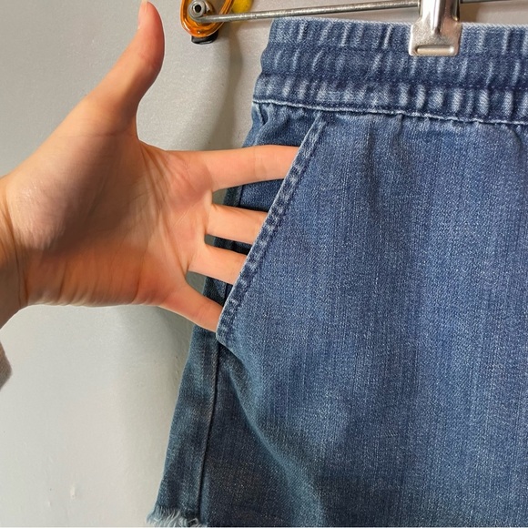 Aerie dark wash denim drawstring shorts size medium - Picture 4 of 8